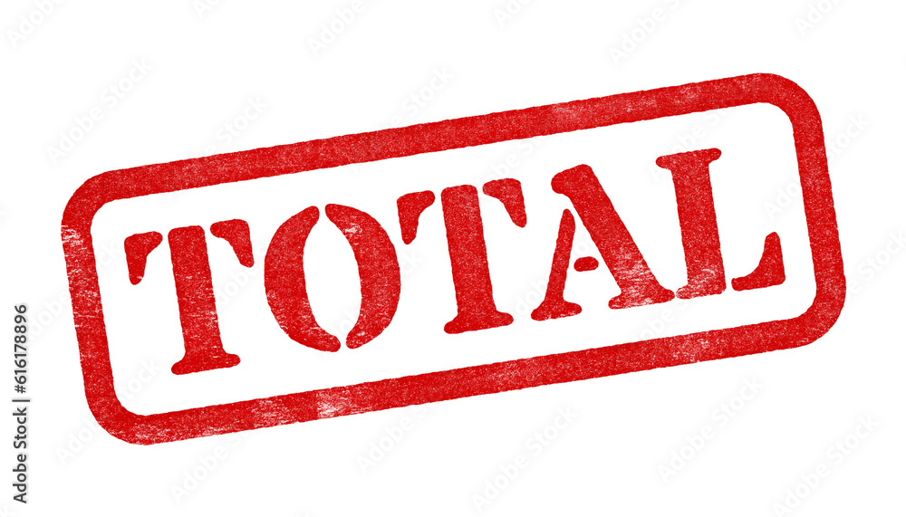 Total red rubber stamp isolated on transparent background with distressed texture effect Total red rubber stamp isolated on transparent background with distressed texture effect