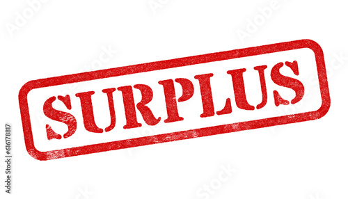 Принти на полотні Surplus red rubber stamp isolated on transparent background with distressed text