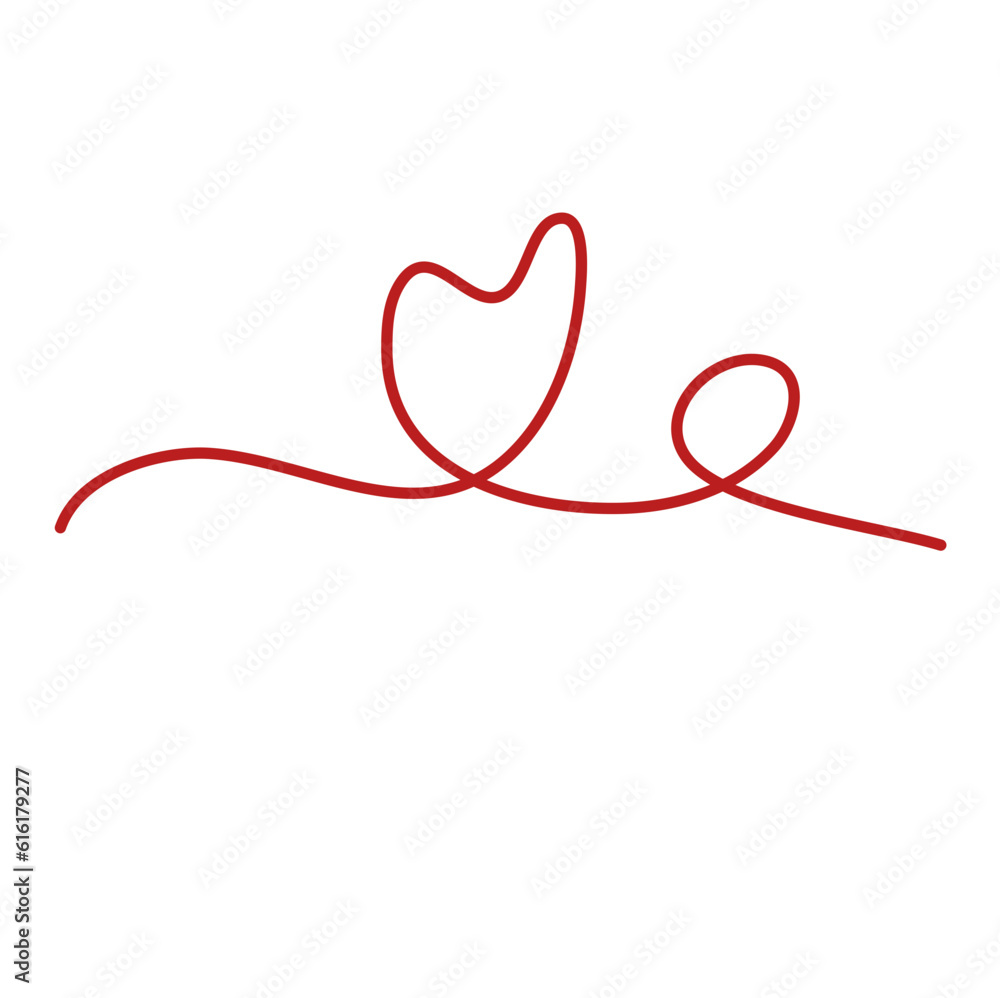 Squiggly Red Line Heart Element