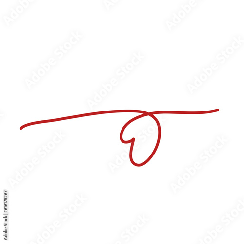 Squiggly Red Line Heart Element