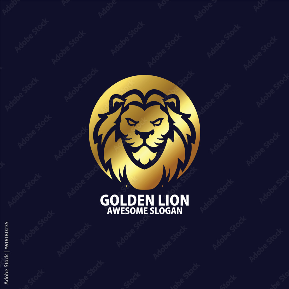 lion head with luxury logo design