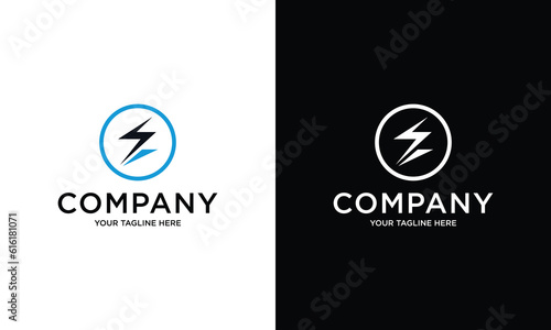 Electrical logo design template with letters SE together in circle frame
