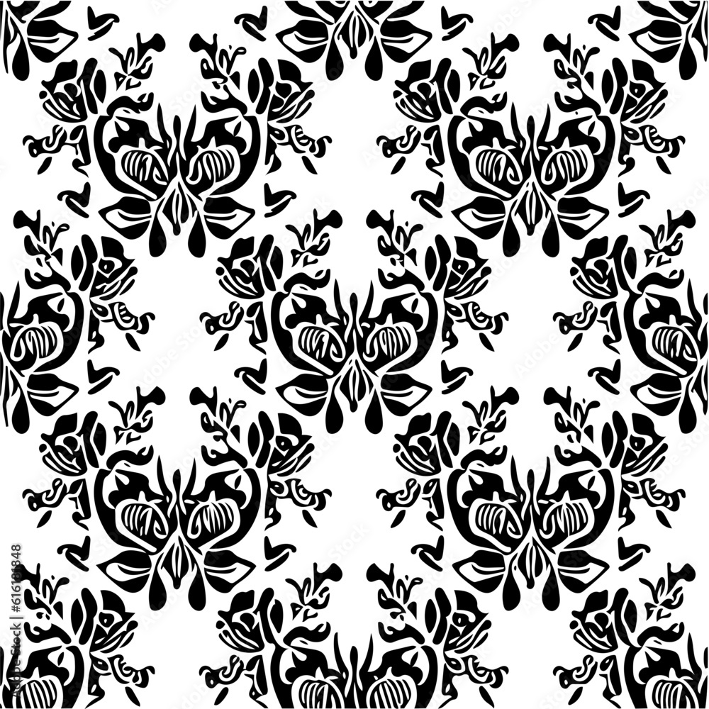 Floral design black background vector Floral design black background vector