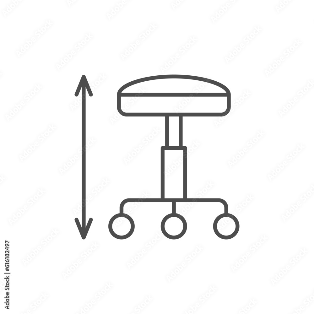 Chair height line outline icon Chair height line outline icon