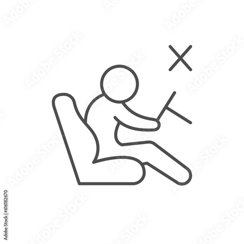 Incorrect driving posture line icon