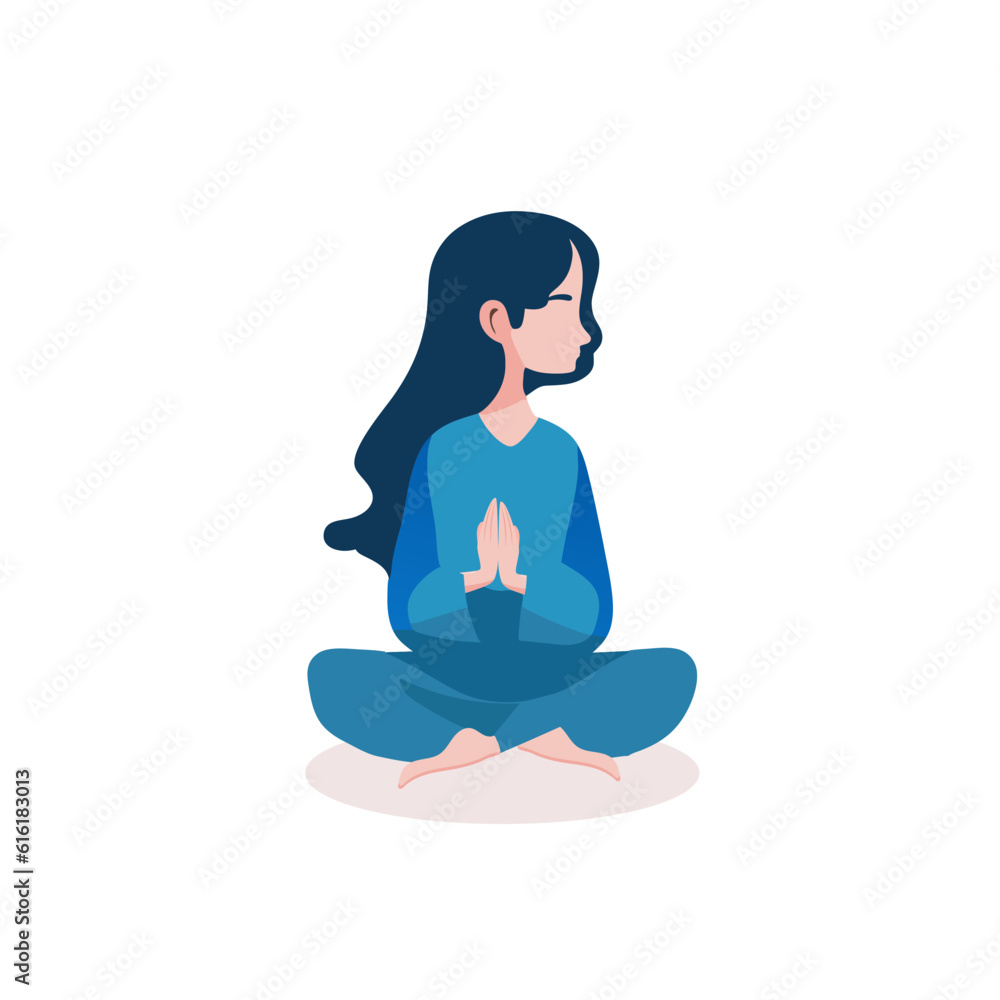 girl meditating simple vector illustration girl meditating simple vector illustration
