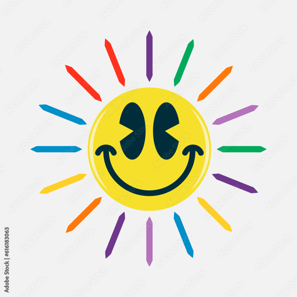 Fototapeta premium Shining and colorful smiling face emoji