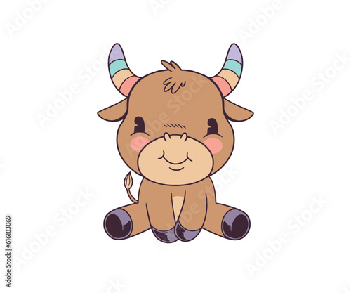 S    e kleine Kuh mit H  rnern in Regenbogenfarben