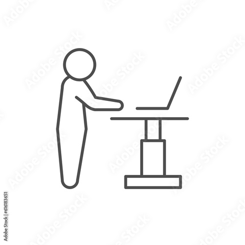 Adjustable height desk line icon