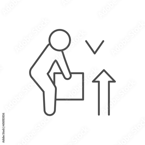 Correct object lifting line icon