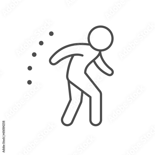 Incorrect walking line outline icon