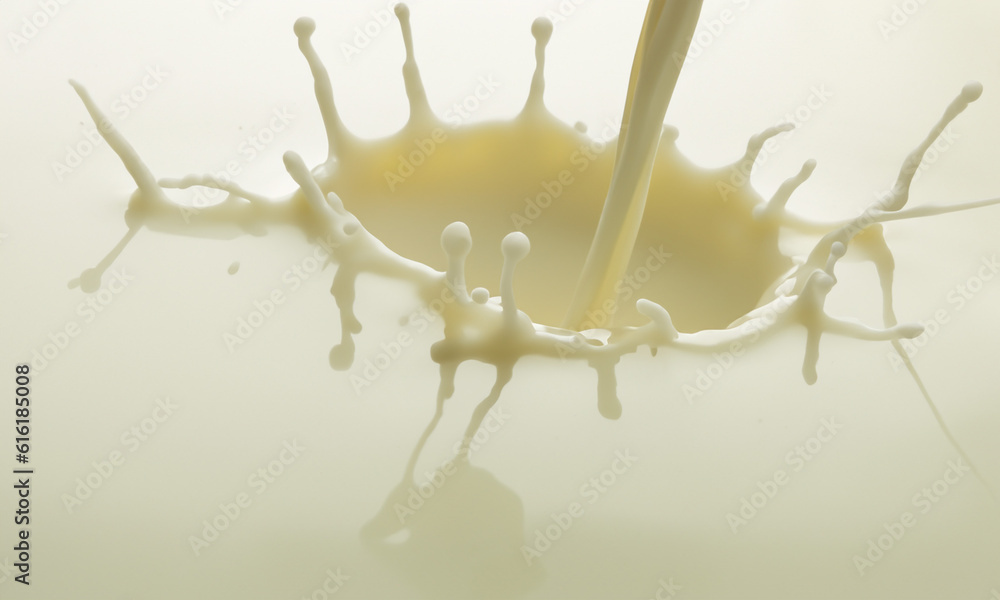 Milk splash. Conceptual image for packaging of milk, yogurt and dairy products in general.