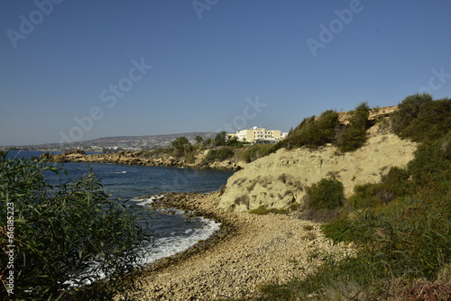 View of the coast of cyprus on a summer holiday day. © kasiaczn