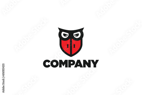 Creative logo design designated to a real estate or locksmith business. This logo design depicts an owl shaped like two doors. 