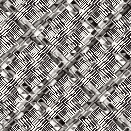 Monochrome Glitch Effect Textured Checked Pattern