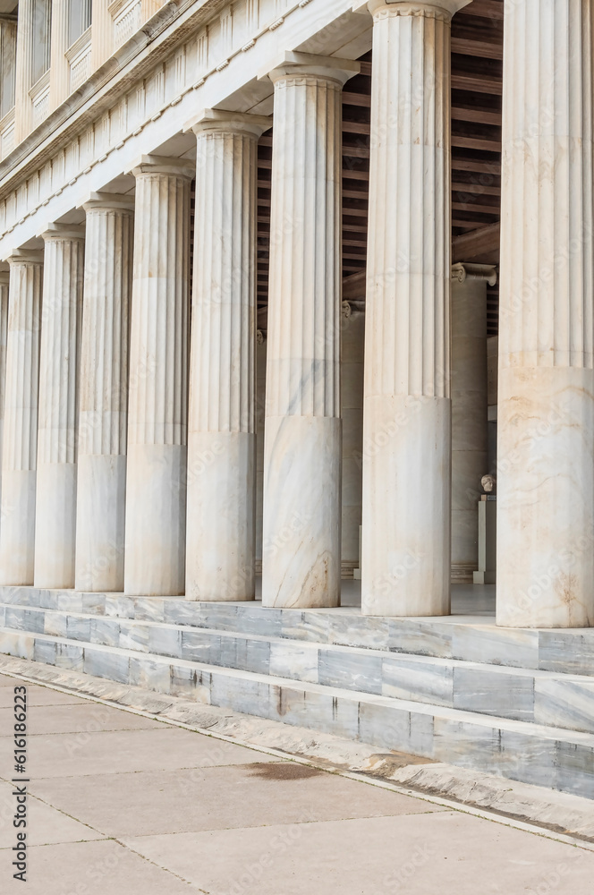 Doric Columns Supporting the Museum of the Ancient Agora in Athens