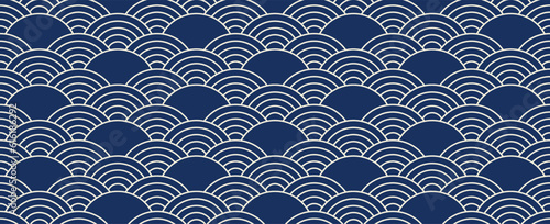 Japanese wave seamless pattern collection, Abstract background, Decorative wallpaper. Vector 10 eps.