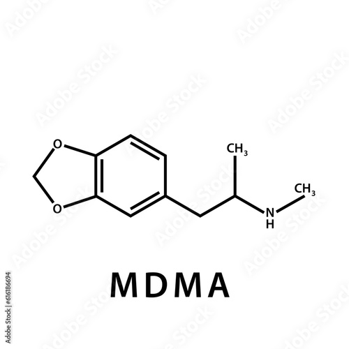 Structure molecular icon flat explosive compounds illustration