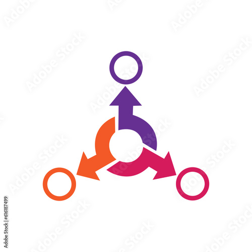 Decentralization. Vector icon. White background.