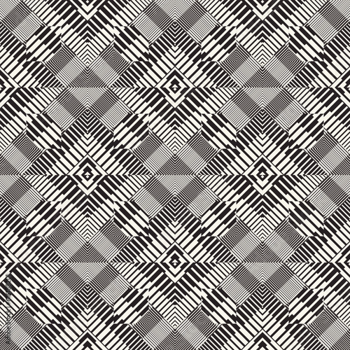 Monochrome Glitch Effect Textured Checked Pattern