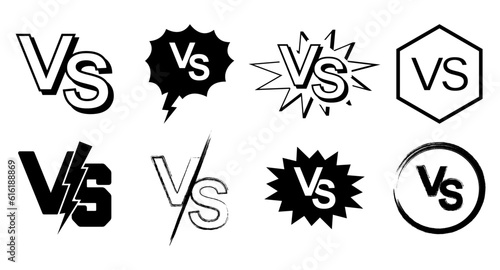 VS letter logo. Versus, Battle, Match, Fight Icon. Vector Illustration