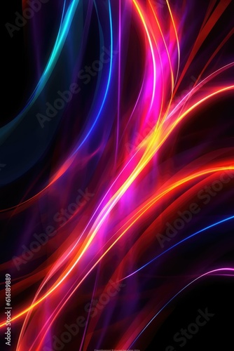 The wallpaper header has neon light lines as background. (Illustration, Generative AI)