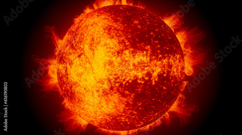 太陽の活発な活動のイメージ Generative AI