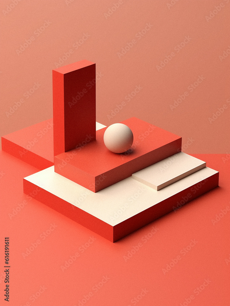 Empty minimalist geometrical scenario, created with AI Generative Technology Empty minimalist geometrical scenario, created with AI Generative Technology