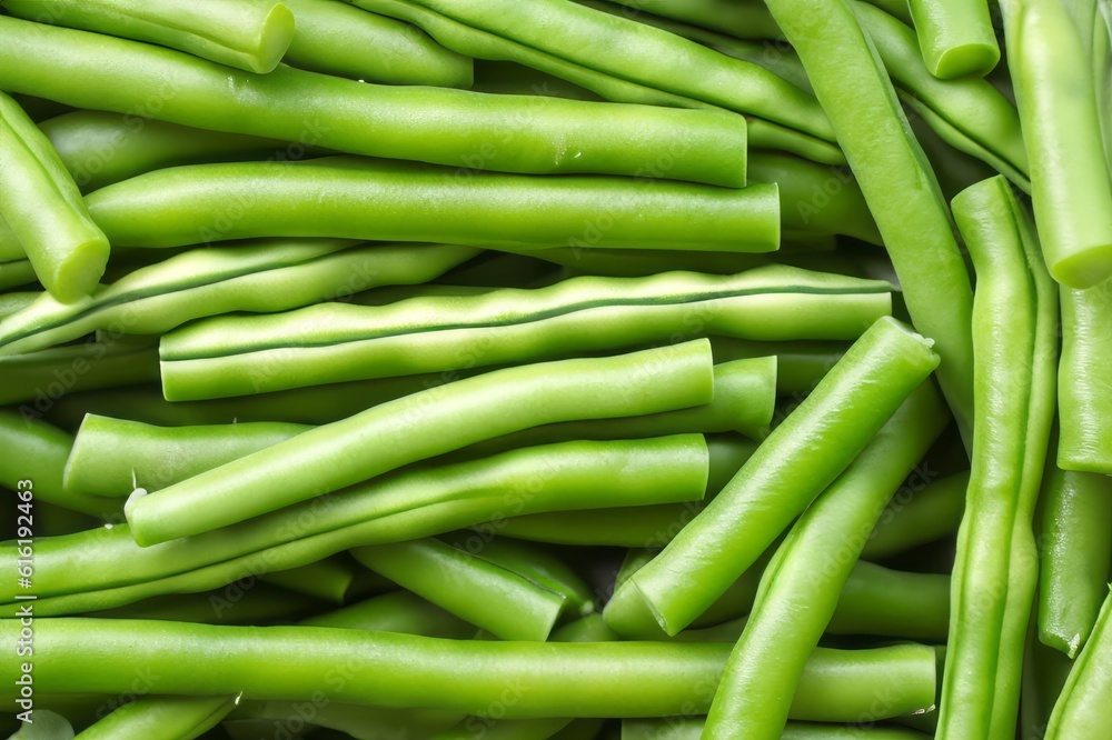 green beans on a white background green beans on a white background