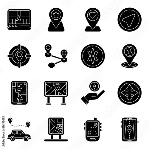 Pack of Navigation solid Icons 