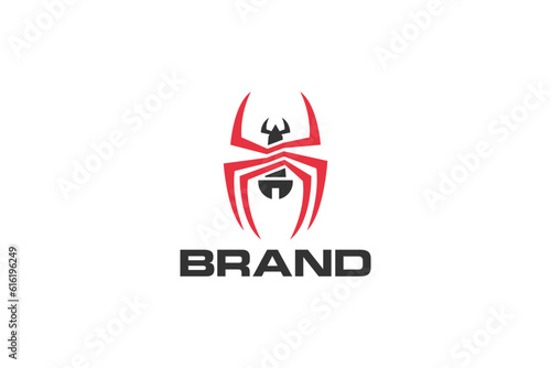 Creative logo design designated to construction company or workshop. This logo design depicts a spider with a scre as the body. 
