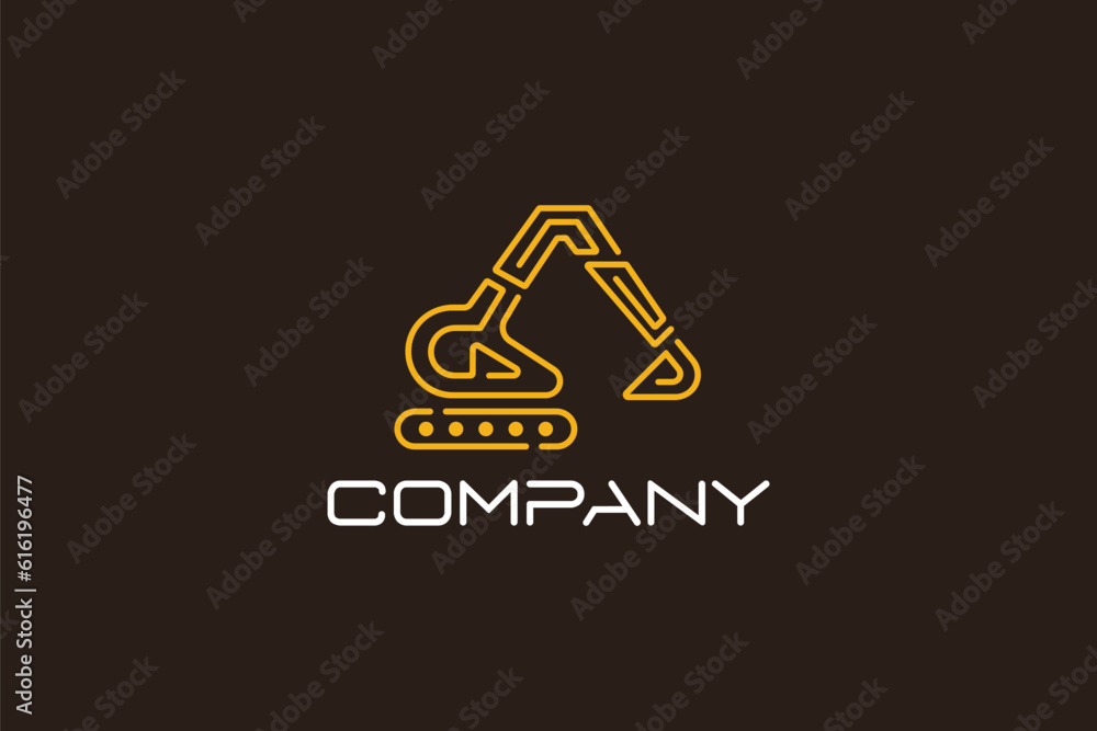 Creative logo design designated to a construction company. This logo design depicts an excavator made from simple lines. Creative logo design designated to a construction company. This logo design depicts an excavator made from simple lines.