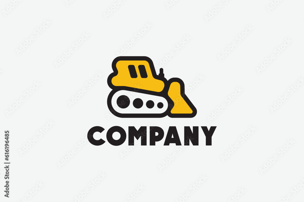 Creative logo design designated to a construction company. This logo design depicts a buldozer.