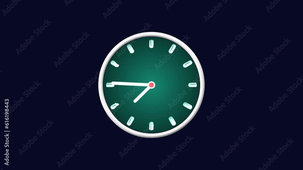 Analog wall clock animated 24 hours day fast speed arrow line rotation . Analog wall clock animated 24 hours day fast speed arrow line rotation .