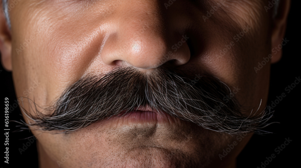 Naklejka premium Moustache closeup. AI