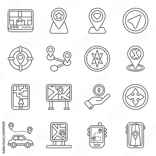 Pack of Navigation Linear Icons 

