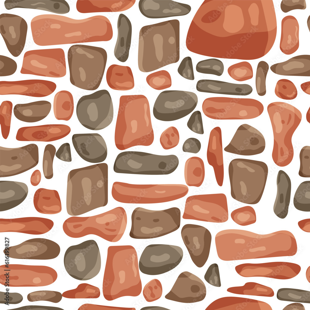 Seamless background with stones in cartoon style Seamless background with stones in cartoon style