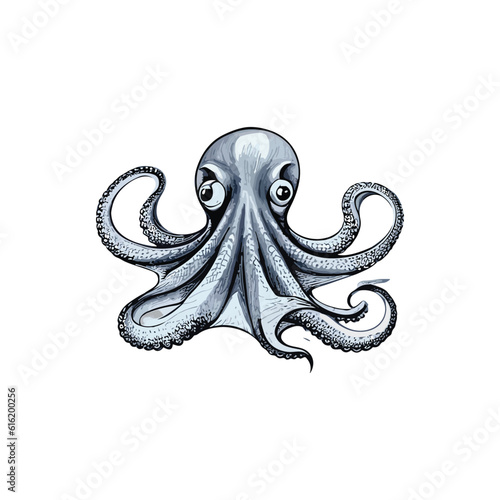 vector hand-drawn octopus drawing illustration