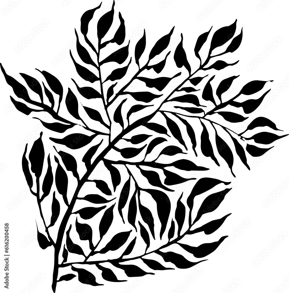 Leaf Grunge Artwork Brush Silhouette Leaf Grunge Artwork Brush Silhouette
