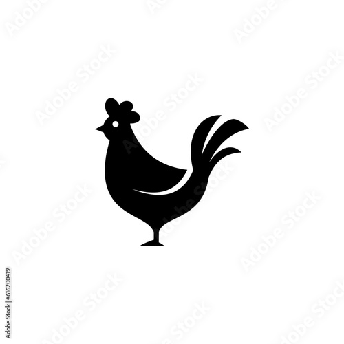simple chicken icon illustration design, cute hen symbol