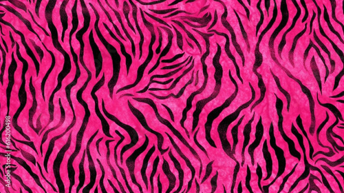 Hot Pink Animal Print Wallpaper or Background Pattern - Leopard Dots and Stripes - Generative AI