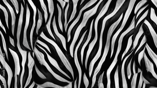 White and Black Monochrome Animal Print Wallpaper or Background Pattern - Leopard Dots and Stripes - Generative AI