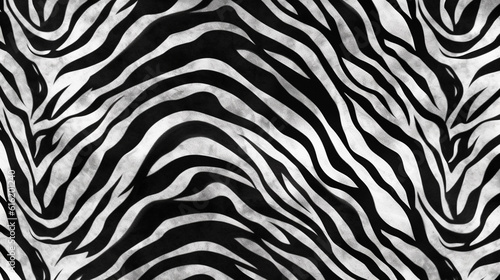 White and Black Monochrome Animal Print Wallpaper or Background Pattern - Leopard Dots and Stripes - Generative AI