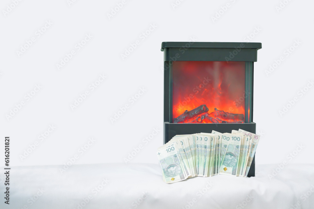 Obraz premium Iluzja ognia i pieniędzy