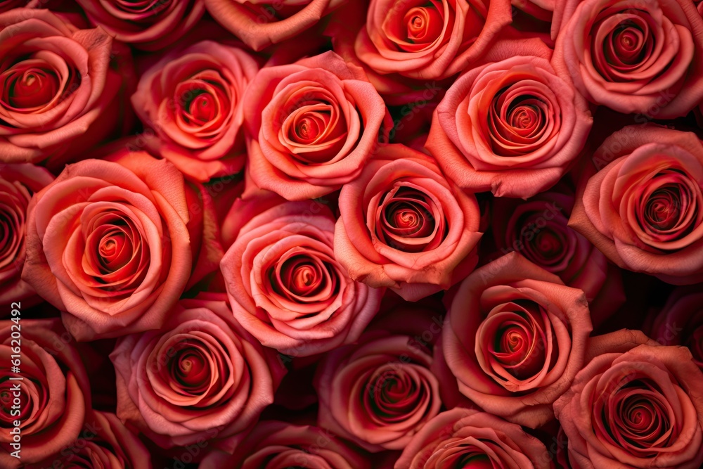 Pattern of red roses. Genaretive Ai Pattern of red roses. Genaretive Ai