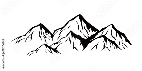 mountains silhouette design. adventure logo, sign and symbol.
