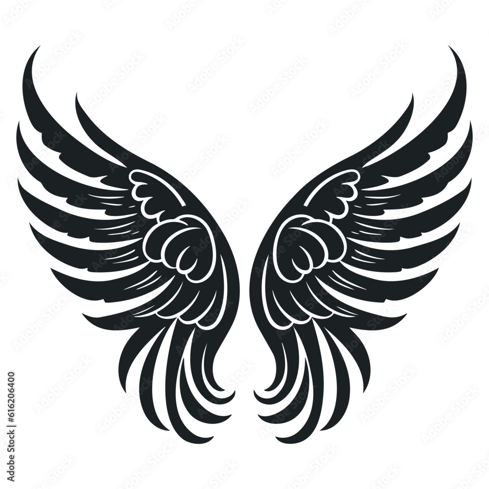 Obraz premium angel wings silhouette. vector illustration Icon. EPS 10