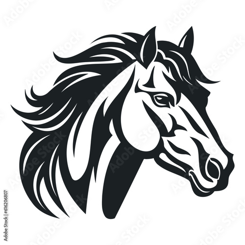 Vector silhouette of a horse s head. EPS 10