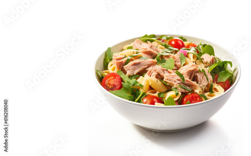 Delicious Plate of Salad with Tuna Isolated on a Transparent Background.