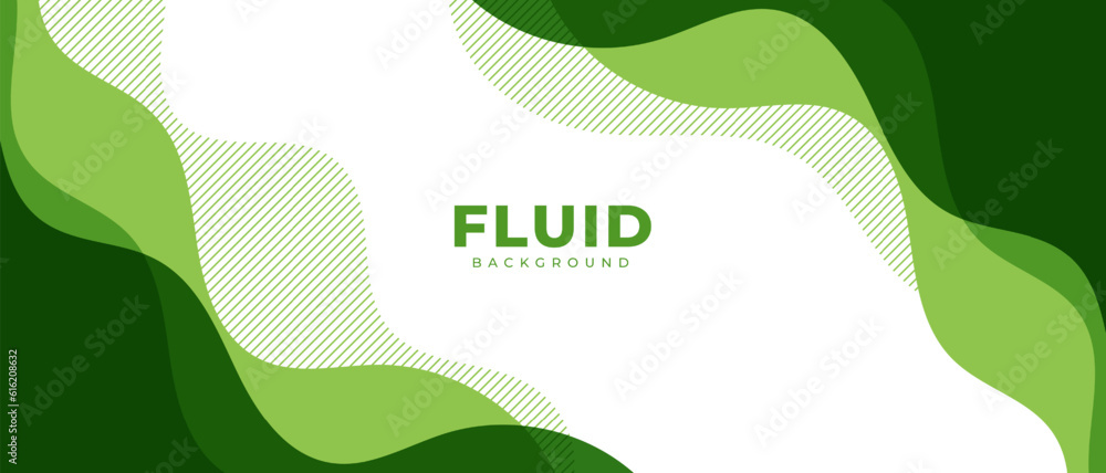 Abstract green banner background. fluid shapes and line composition with trendy gradients. Vector illustration